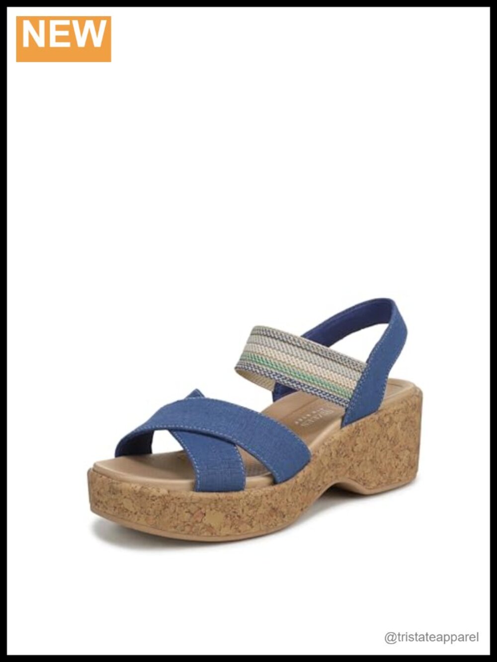Wedge Platform Slingback Sandals with Memory Foam & Stretch Straps for Women